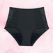 Culotte menstruelle taille haute avec dentelle florale, offrant confort et protection jusqu&