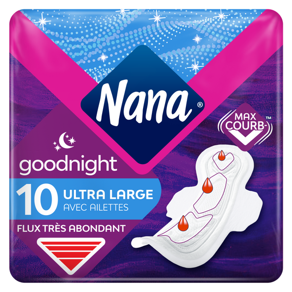 Serviettes Nana Ultra Goodnight Large (avec ailettes)