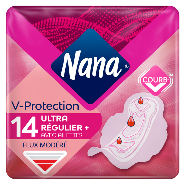 Serviettes Nana Ultra Régulier plus (avec ailettes)