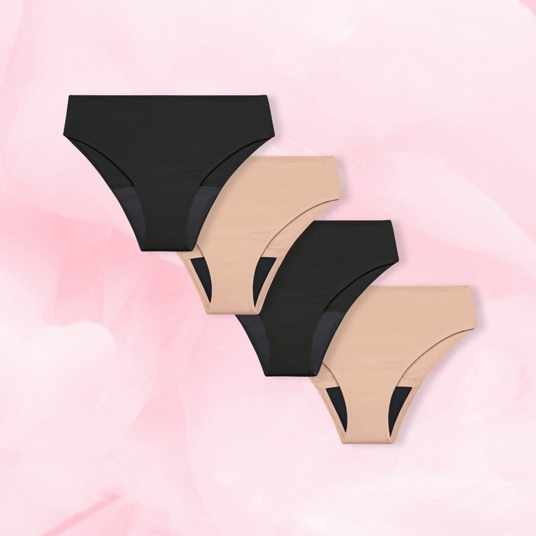 Pack Essentielle Brazilian: culotte menstruelle brésilienne, protection abondante, tissu confortable.