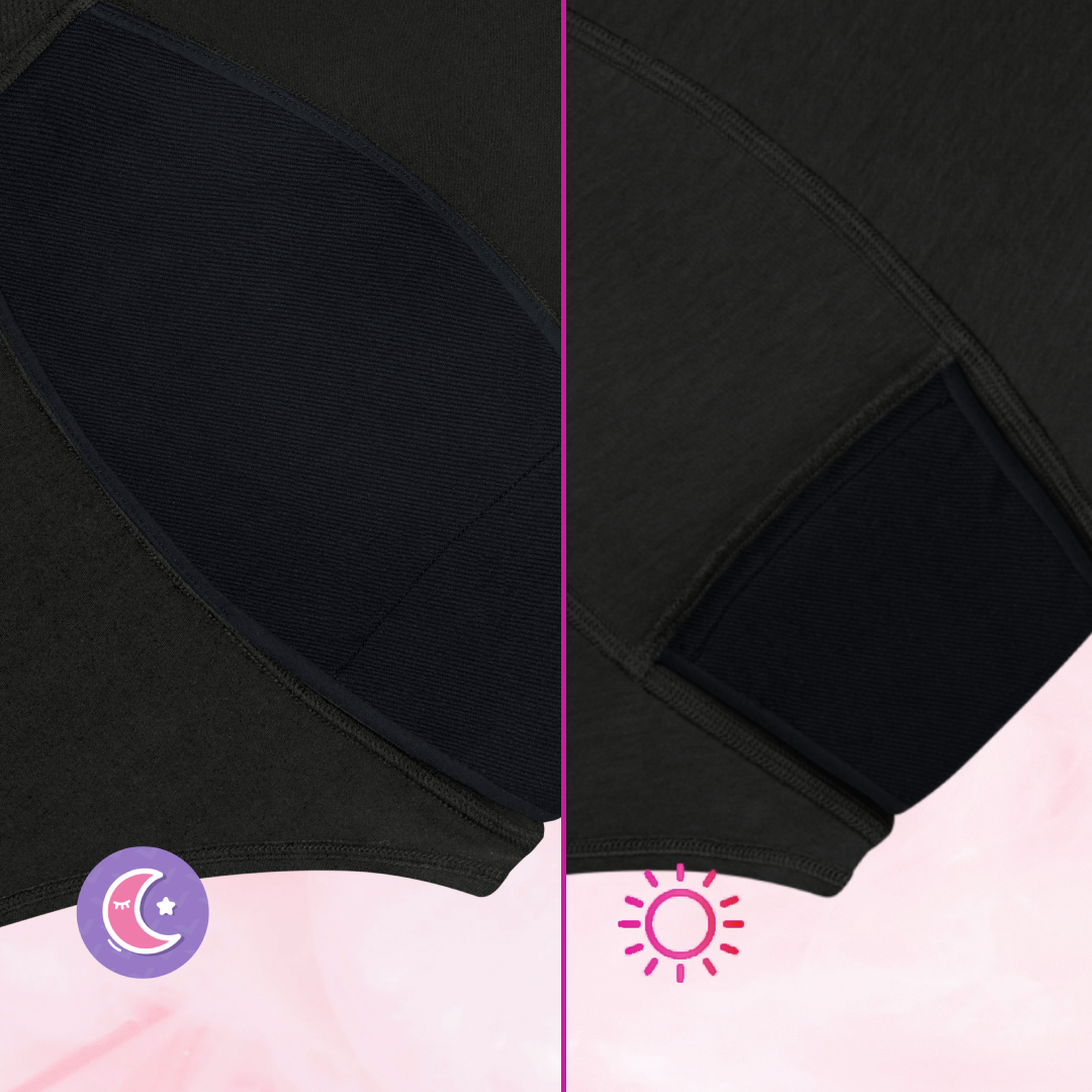 Ados - Coffret jour & nuit: culottes menstruelles jour/nuit avec panneaux absorbants.
