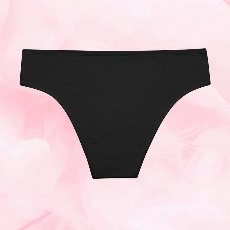 Culotte menstruelle ComfortFit Essentielle Brazilian Light, taille haute, conçue pour protection fiable et discrète, avec technologie TriTech Performance pour absorption rapide.