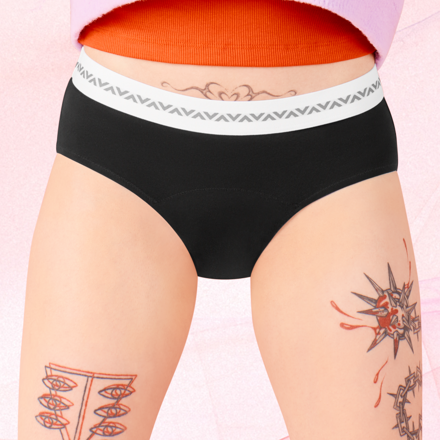 Culottes Menstruelles
      Flux abondantsessentielle-hipster-logo-waistband-heavy