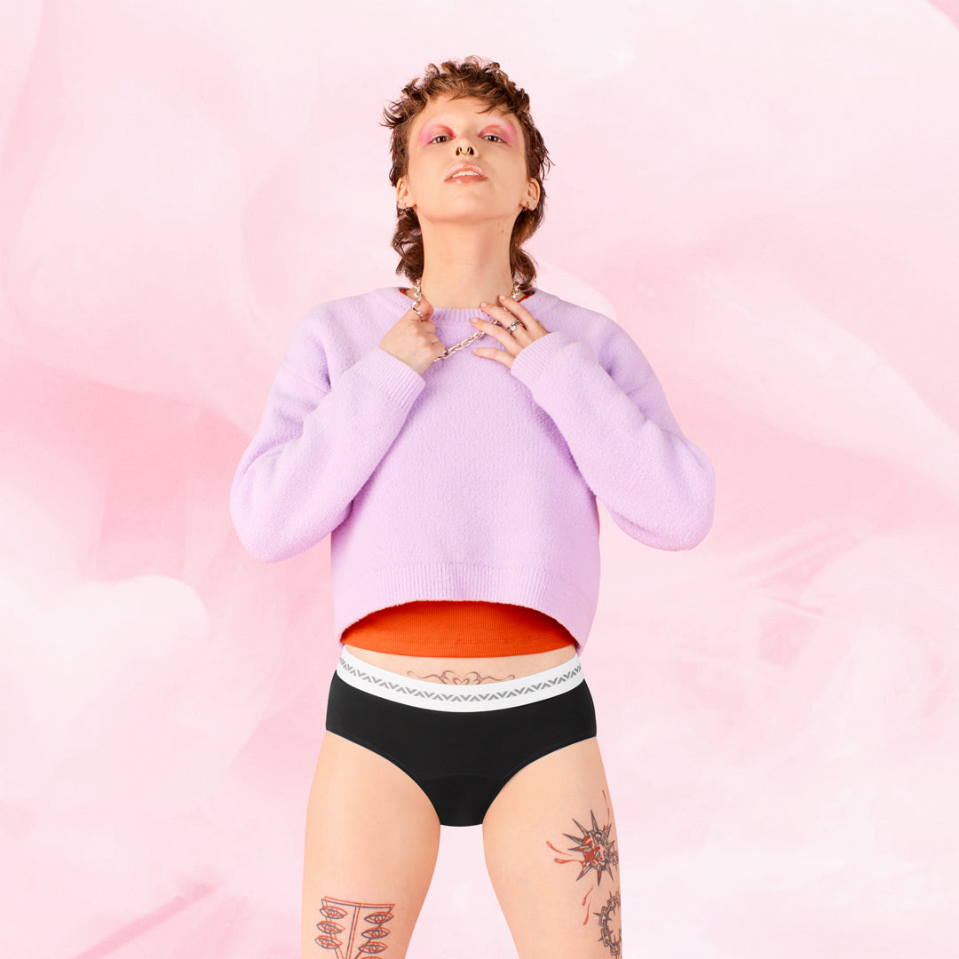 Culottes Menstruelles
      Flux abondantsessentielle-hipster-logo-waistband-heavy