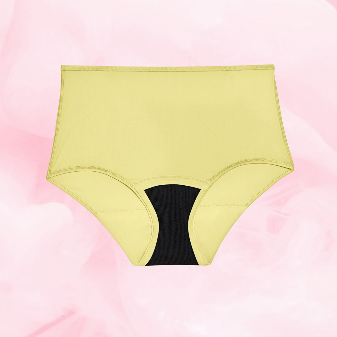 Culotte Menstruelle High Waist Moderate, absorbante et réutilisable, offrant confort et protection jusqu'à 12 heures pendant les règles, certifiée OEKO-TEX.