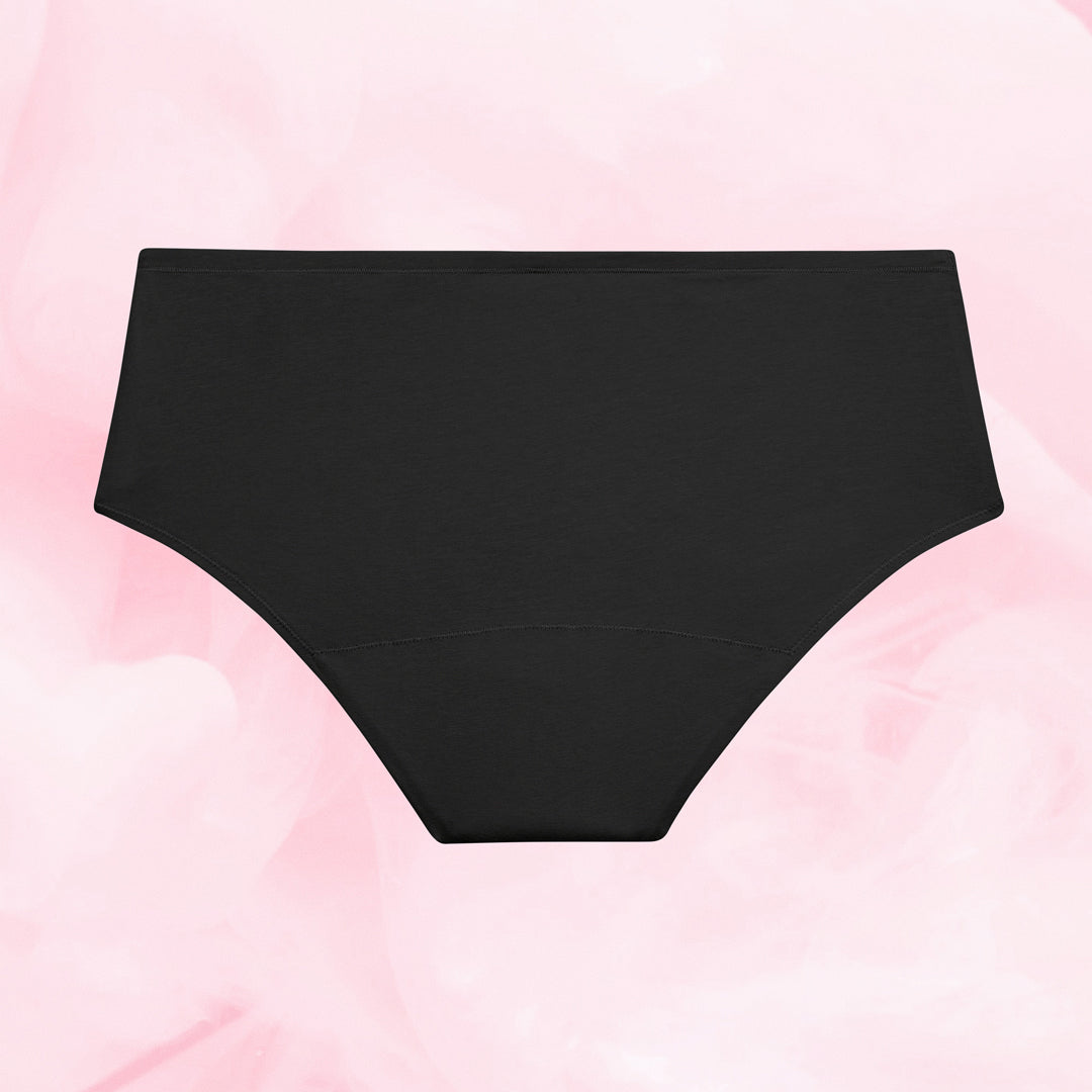 Pack Confort ultime: culotte menstruelle noire, style hipster pour règles.