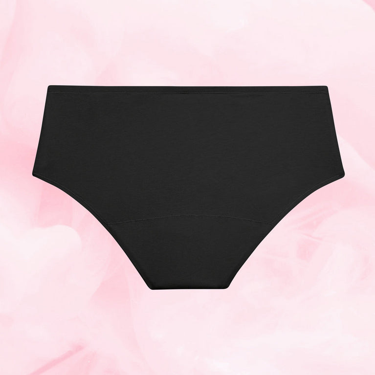 Pack Confort ultime: culotte menstruelle noire, style hipster pour règles.