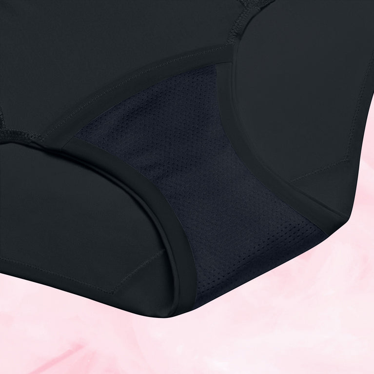 Culotte menstruelle taille haute High Waist Floral Light, élégante avec dentelle fleurie, offrant confort et absorption optimale pour flux léger.