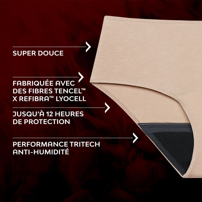 Culotte menstruelle Confort Premium Hipster Light en gros plan.