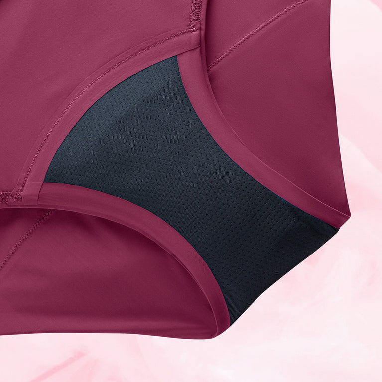 Culotte menstruelle Hipster Side Lace Moderate avec détails en dentelle, offrant confort et absorption pour flux modéré, réutilisable et respectueuse de l'environnement.