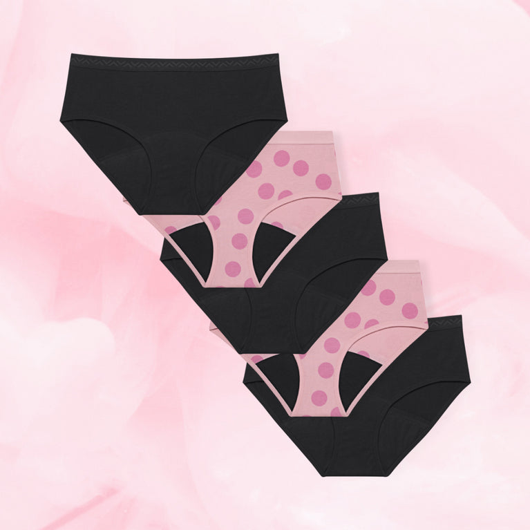 Pack Ados Hipster Heavy: culottes menstruelles confortables et discrètes.