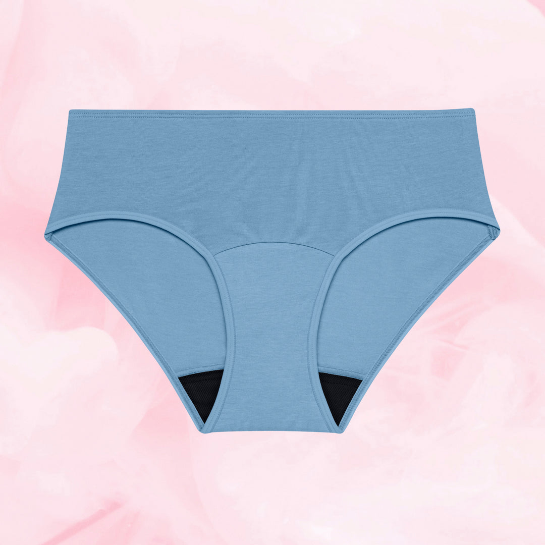 Ados - Hipster flux modéré, culotte bleue avec élastique et gousset.