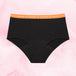 Culotte menstruelle Ados - Brief Logo Waistband Moderate, taille haute, gousset triple couche, confortable pour adolescentes, avec ceinture à motifs « Fearless ».