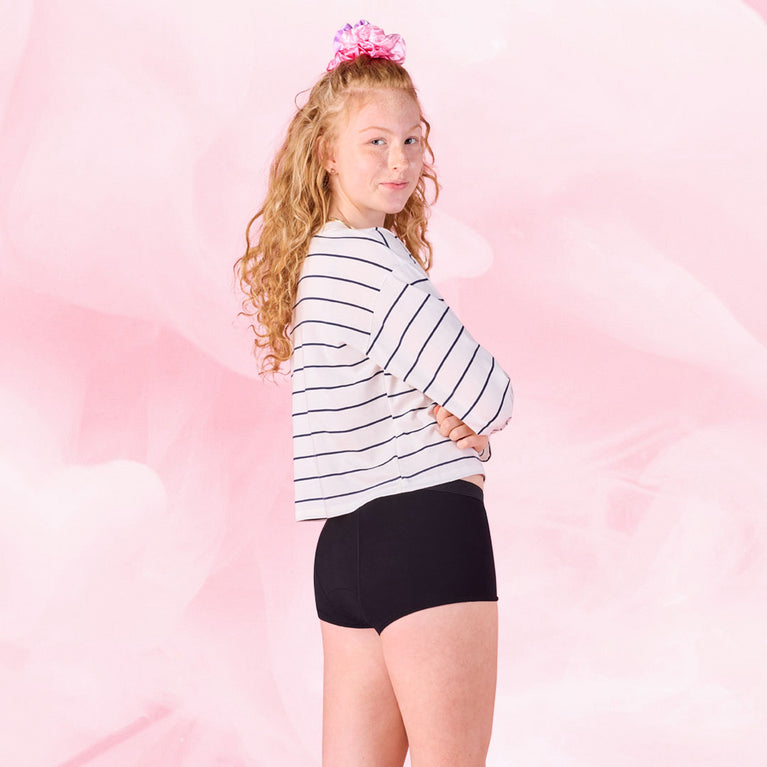 Ados - Pack de 5 Boxers flux abondant, protection menstruelle optimale.