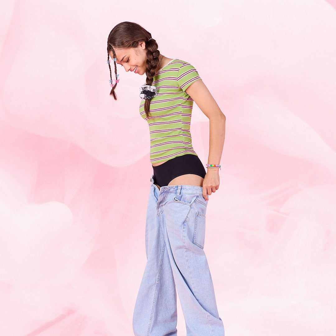 Ados - Hipster Pack de 5 flux abondant, jeune femme en jeans.