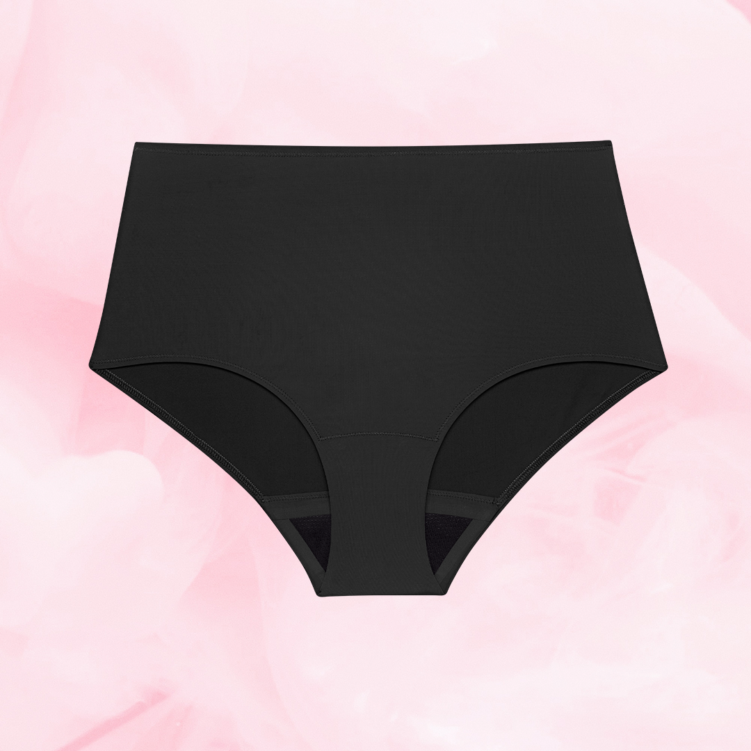 Culotte menstruelle ComfortFit High Waist Light, taille haute, protection fiable 12 heures, gousset ajusté, technologie TriTech pour absorption rapide, en polyamide recyclé.