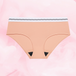 Culotte menstruelle ComfortFit Essentielle Hipster Logo Light pour flux léger, avec logo, coutures fines et gousset ComfortFit pour maintien discret et fiable.