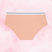 Culotte menstruelle ComfortFit Essentielle Hipster Logo Moderate, gros plan sur le logo et tissu, offrant une protection discrète et fiable grâce à la technologie TriTech Performance.