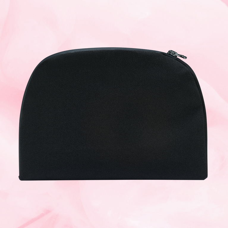 Trousse de voyage noire pratique, idéale pour ranger deux paires de sous-vêtements, conçue pour usage quotidien et voyages, dimensions 20cm x 14cm x 5cm.