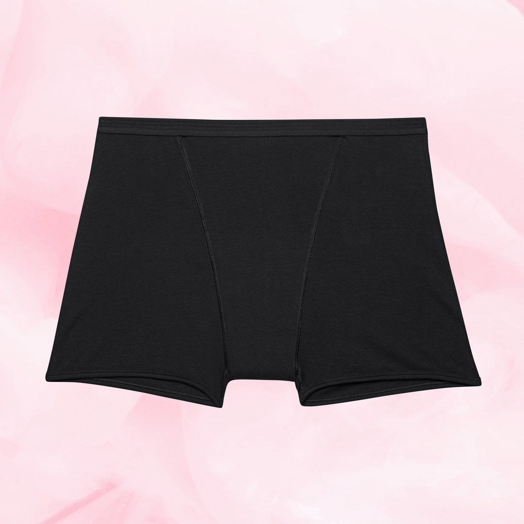 Pack Bonne nuit: sous-vêtements menstruels boyshorts noirs pour nuits sereines.